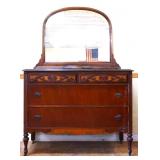 Vntg Bassett 2 over 2 dresser w/ mirror see pics