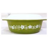 Vntg Pyrex crazy daisy #041 dish w/ lid