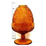 Vntg Indiana amber tiara fairy lamp