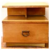 MCM blonde 1 drawer nightstand see photos
