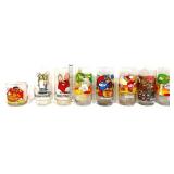 Lot of 8 vintage character drinking glasses