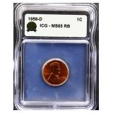 Graded MS65 1958D Lincoln penny