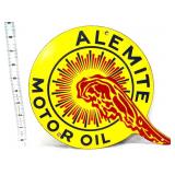 Porcelain 12x9in Alemiite Motor Oil sign