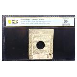 Graded 50 CT 1780 20 shillings colonial note