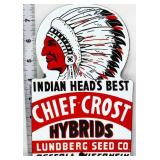 Porcelain 5.25x8 Chief Crost Hybrids sign