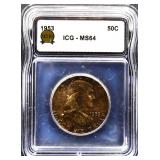 Graded MS64 1953 Franklin half dollar