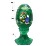Fenton green satin Birth Of Savior Journey egg