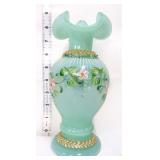 Fenton willow green opalescent 9in vase