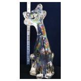 Fenton clear iridized 11in alley cat figure