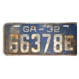 1932 Georgia license plate