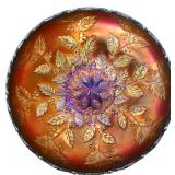Fenton marigold carnival holly bowl