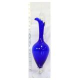 Cobalt/clear 13in decanter
