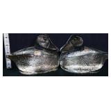 Pair vntg clear Blenko duck bookends
