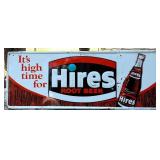 Vntg metal Drink High Time For Hires adv sign