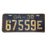 1932 Georgia license plate