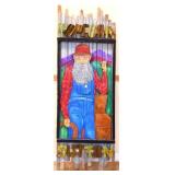 Signed 19.25x58 Popcorn Sutton folk art wall art