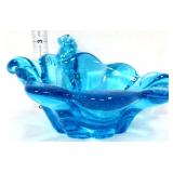 Vintage aqua blue Deco style catch all bowl