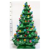Vntg 9in ceramic lighted Christmas tree see pics