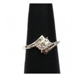 Sterling white sapphire ring, lab created