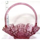 Fenton dusty rose basket