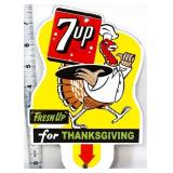 Porcelain 5.5x8 7Up Thanksgiving tag topper