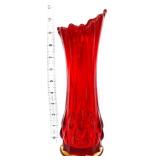 Fenton amberina 11in swung vase