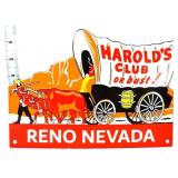 Porcelain 9.75x7in Harolds Club Reno NV sign