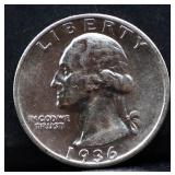 1936S silver quarter