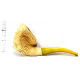 Vintage carved pipe, stem repaired