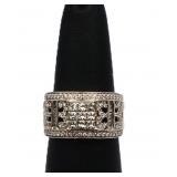 Sterling white sapphire dinner ring, lab created