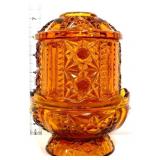 Vntg Indiana amber stars & bars fairy lamp