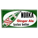 Vntg metal 24x12 Norka Ginger Ale sign
