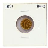 1851 $1 gold coin