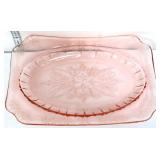 Vntg pink depression Adam 11.75 platter