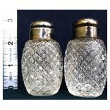Pair clear diamond point 3in salt/pepper shakers