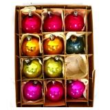 Lot of 11 glass ornaments in box