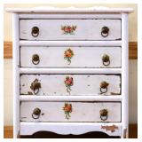 Vintage white painted child size 4 drawer chest