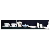 Estate lot of white glassware items
