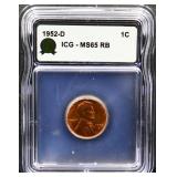 Graded MS65 1952D Lincoln penny