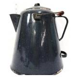 Vntg black granite campfire coffee pot