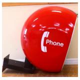 Vntg red egg shape payphone enclosure NO SHIP