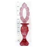 Fenton hobstar rose perfume bottle w/ stopper