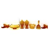 Lot of estate amber glass items