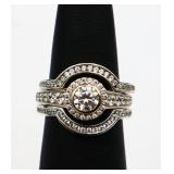 Sterling white sapphire wedding set, lab created