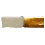 Vntg gold tone metallic clutch w/ holder