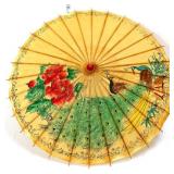 Vintage Asian deco umbrella w/ peacock