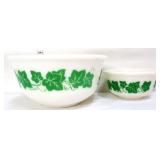 2 vntg Hazel Atlas ivy mixing bowls