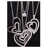 Lot of 4 white sapphire necklaces
