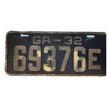1932 Georgia license plate