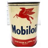 Vntg 1qt MobilOil Motor Oil can